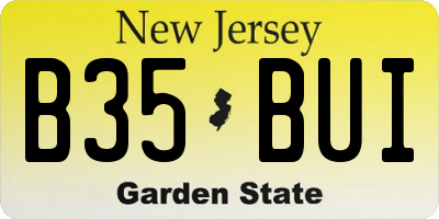 NJ license plate B35BUI