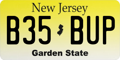 NJ license plate B35BUP