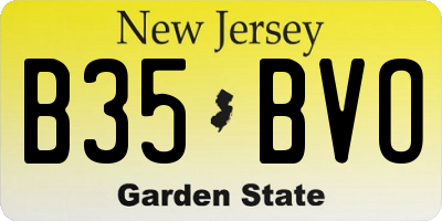 NJ license plate B35BVO