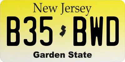 NJ license plate B35BWD