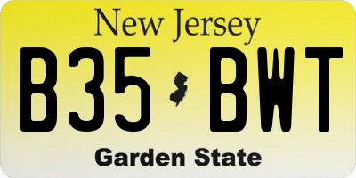 NJ license plate B35BWT