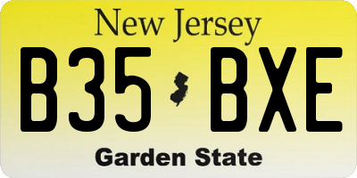 NJ license plate B35BXE