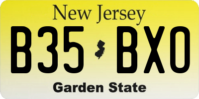 NJ license plate B35BXO