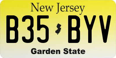 NJ license plate B35BYV