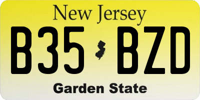 NJ license plate B35BZD