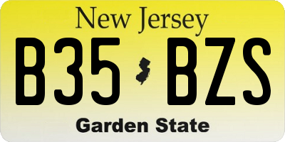 NJ license plate B35BZS