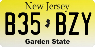 NJ license plate B35BZY