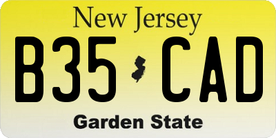 NJ license plate B35CAD