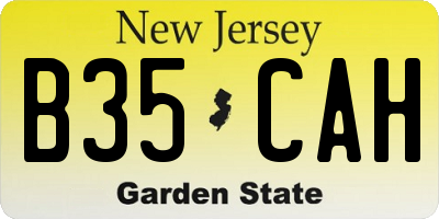 NJ license plate B35CAH