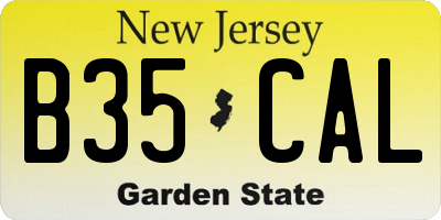 NJ license plate B35CAL