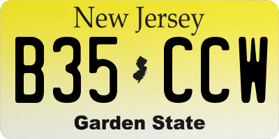 NJ license plate B35CCW