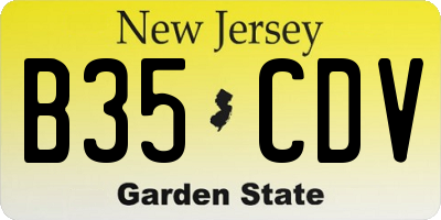 NJ license plate B35CDV