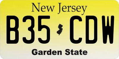 NJ license plate B35CDW