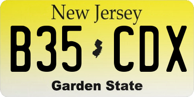 NJ license plate B35CDX