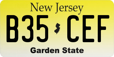 NJ license plate B35CEF