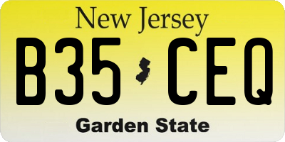 NJ license plate B35CEQ