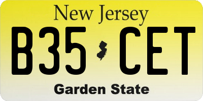 NJ license plate B35CET