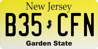 NJ license plate B35CFN