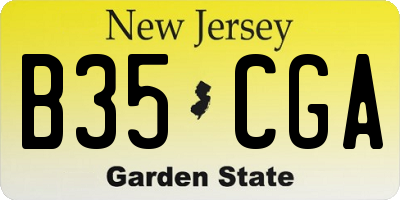 NJ license plate B35CGA