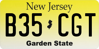 NJ license plate B35CGT