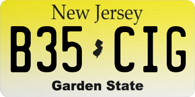 NJ license plate B35CIG