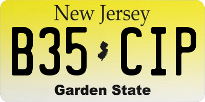 NJ license plate B35CIP