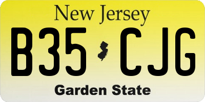 NJ license plate B35CJG