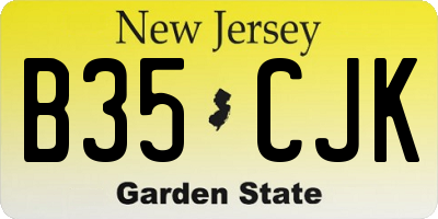 NJ license plate B35CJK