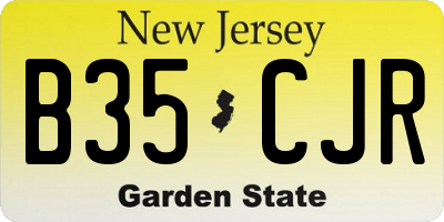 NJ license plate B35CJR