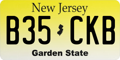 NJ license plate B35CKB