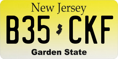 NJ license plate B35CKF