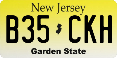 NJ license plate B35CKH