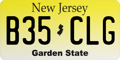 NJ license plate B35CLG