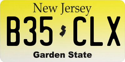 NJ license plate B35CLX