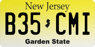 NJ license plate B35CMI