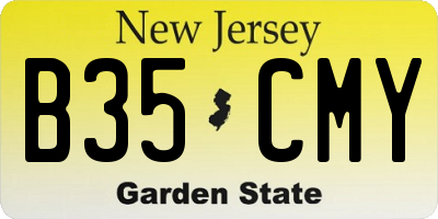 NJ license plate B35CMY