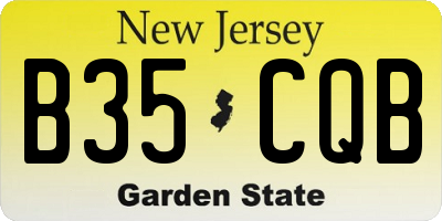 NJ license plate B35CQB