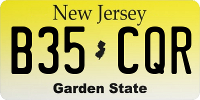 NJ license plate B35CQR