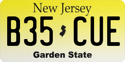 NJ license plate B35CUE
