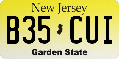 NJ license plate B35CUI