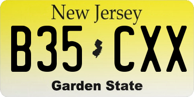 NJ license plate B35CXX