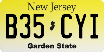 NJ license plate B35CYI