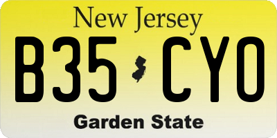 NJ license plate B35CYO