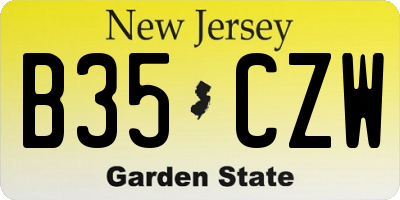 NJ license plate B35CZW