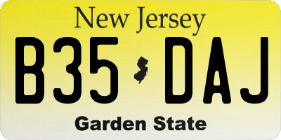 NJ license plate B35DAJ