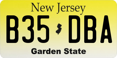 NJ license plate B35DBA