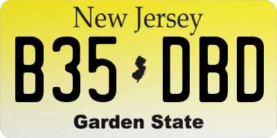 NJ license plate B35DBD