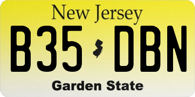NJ license plate B35DBN