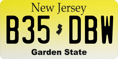 NJ license plate B35DBW