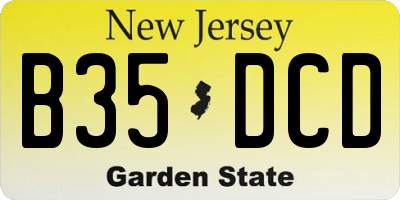 NJ license plate B35DCD